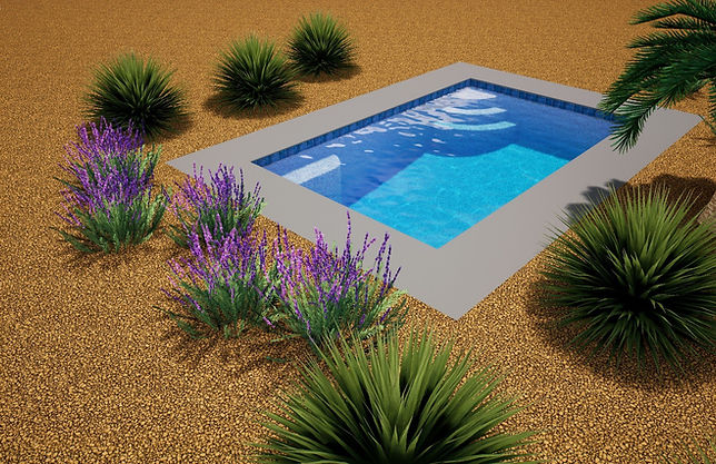 Inground pool 3D render Yuma AZ